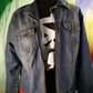 Zeta jacket with graffiti fabric border