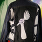 Zeta jacket with graffiti fabric border