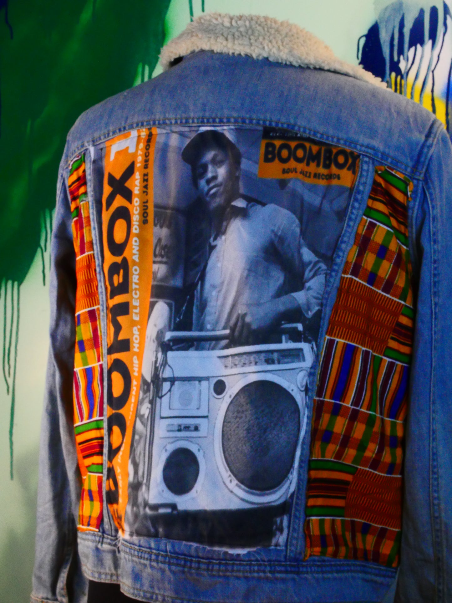 Boombox Kente Cloth Denim Jacket – African Punk Meets Hip-Hop