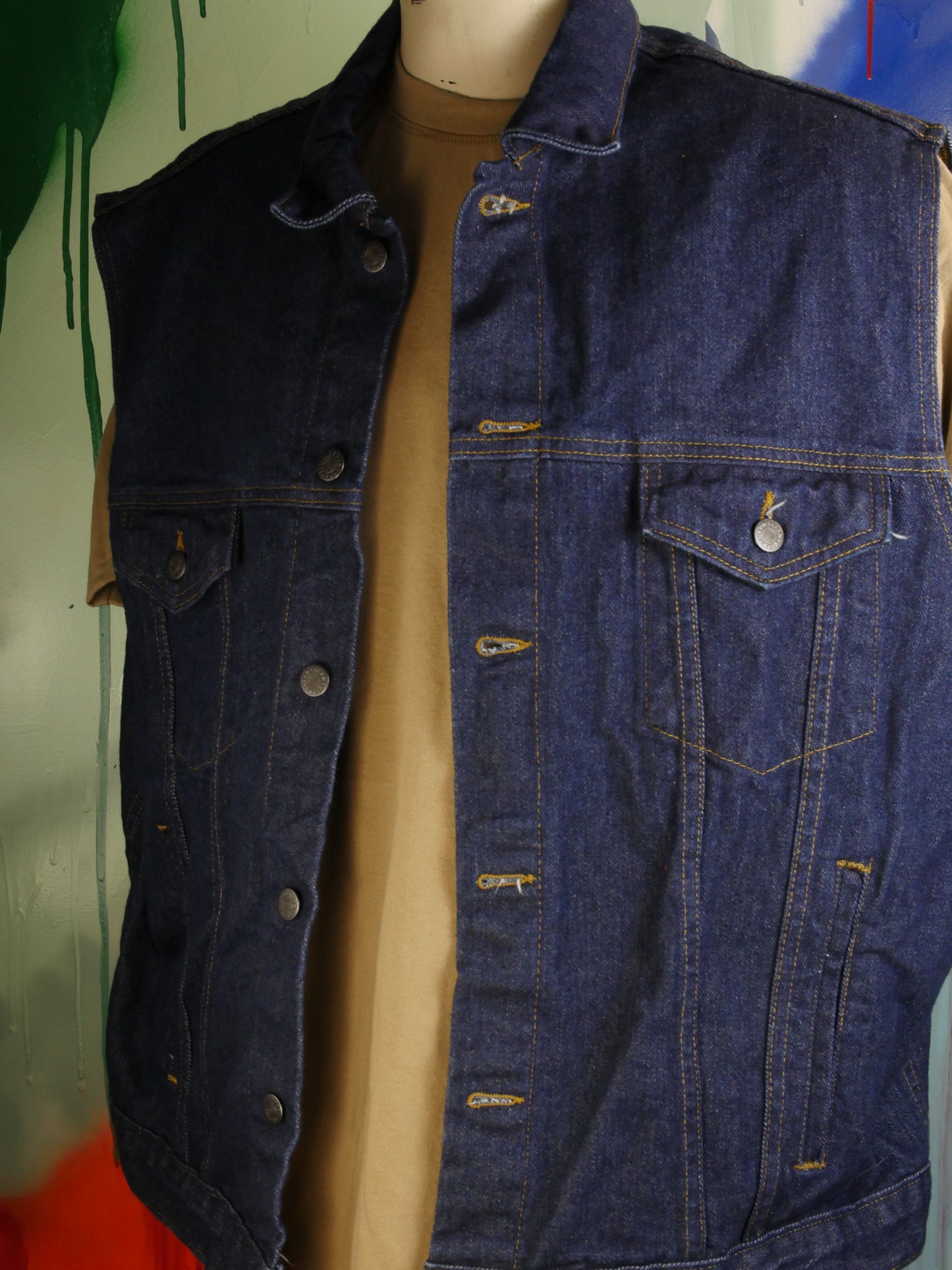 African Brass Music-Inspired Denim Vest