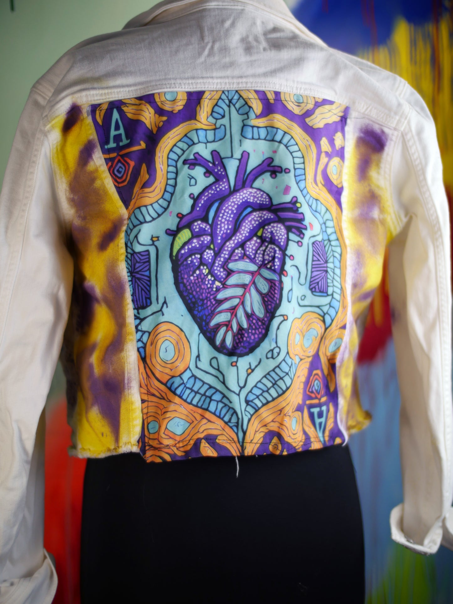 Painted purple heart jacket